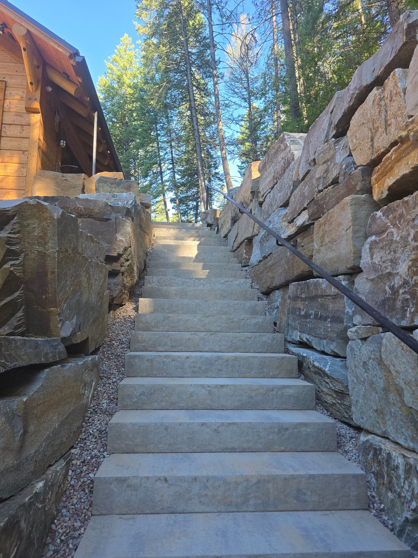 Wide retaining wall project